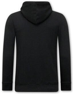 Hoodie met print tiger head Zwart