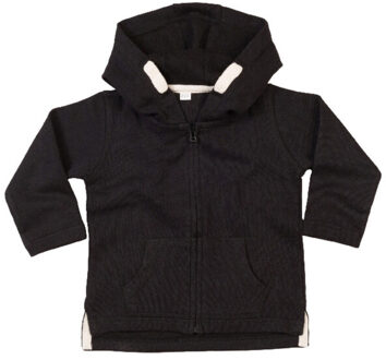 Hoodie met volledige rits voor baby's - maat 92 Zwart