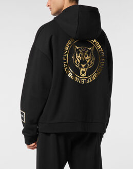Hoodie Sweatshirt Label Zwart/goud