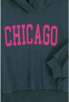 Hoody chicago petrol voor meisjes in de kleur Blauw - 128