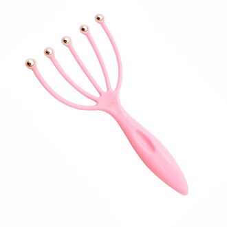 Hoofd Bal Staal Hoofdhuid Massager Ontspanning Massage Vijf Vinger Massager Voor Hoofd Elimineren Vermoeidheid En Stress Te Verminderen roze