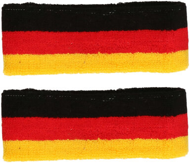 Hoofd zweetband van vlag kleuren van Duitsland - 2x - haarband - volwassenen - supporters
