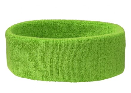 Hoofd zweetbandjes sport limekleurig