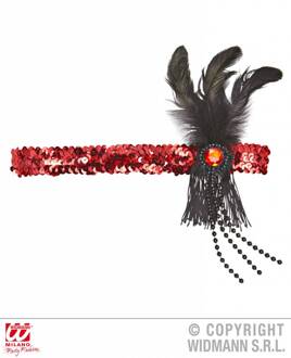 Hoofdband 20's pailletten rood Rood - Zalm