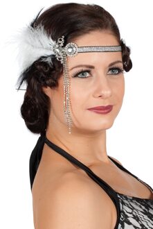 Hoofdband Charleston witte veer