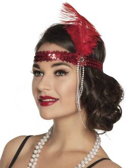 Hoofdband Flapper rood Rood - Zalm
