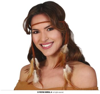Hoofdband Met Veren Bruin Bruin - Kastanje