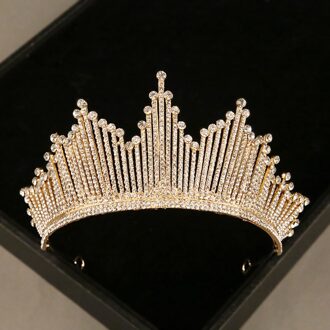 Hoofdband Queen Tiara Kroon Parels Crystal Wedding Tiara Zilver Goud Hoofddeksels Mariage