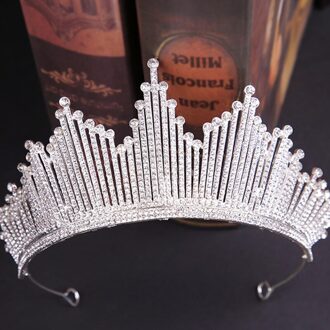 Hoofdband Queen Tiara Kroon Parels Crystal Wedding Tiara Zilver Goud Hoofddeksels Mariage