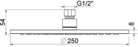 Hoofddouche BWS Cemal Rond 25x0,8 cm Antikalk Chroom