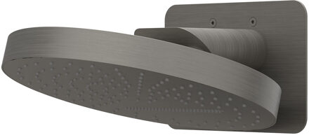 Hoofddouche IVY HALO Wandmodel Inc. Wandbeugel en Inbouwbox 32 cm Geborsteld Metal Black PVD Zwart
