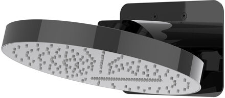 Hoofddouche IVY HALO Wandmodel Inc. Wandbeugel en Inbouwbox 32 cm Zwart Chroom PVD