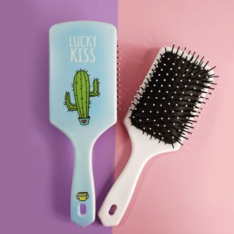 Hoofdhuid Massage Kam Anti-Statische Paddle Borstel Haar Styling Tool Leuke Vrouwen Ontwarren Haarborstel Krullend Haar Pruik Detangling Haar borstel blauw