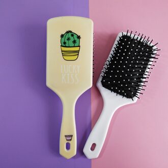 Hoofdhuid Massage Kam Anti-Statische Paddle Borstel Haar Styling Tool Leuke Vrouwen Ontwarren Haarborstel Krullend Haar Pruik Detangling Haar borstel geel