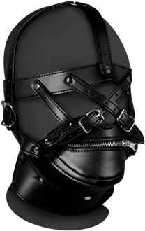 Hoofdkap met ritsmond en slot - Zwart