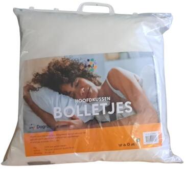 Hoofdkussen bolletjes 60x60cm wit