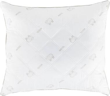 Hoofdkussen - Wol - 60x70 Cm - Synthetisch/Wol - Wit