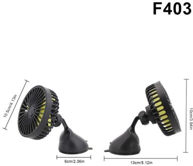 Hoofdsteun 360 Graden Alle-Ronde Verstelbare Car Auto Air Cooling Dual Head Fan W/5 Blades Auto auto Cooler Ventilator Auto Fan F403