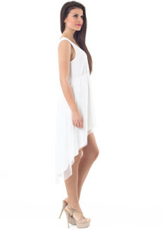 Hoog Laag Jurk Wit - XL
