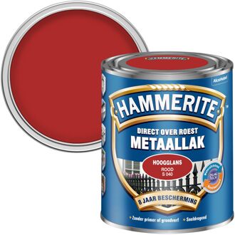 Hoogglans Metaallak - Rood - 750 ml