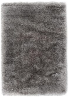 Hoogpolig Glanzend Vloerkleed Grijs-120 x 170 cm