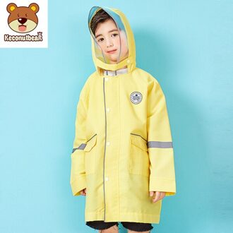 Hoogte 90-170 cm waterdichte regenjas voor kinderen kids baby jas jongens meisjes middelbare scholieren regen poncho jas geel / Height 95-115 cm