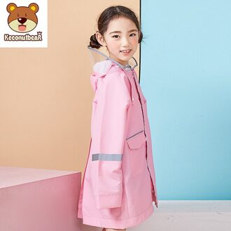 Hoogte 90-170 cm waterdichte regenjas voor kinderen kids baby jas jongens meisjes middelbare scholieren regen poncho jas roze / Height 135-150 cm