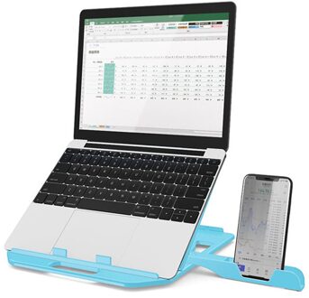 Hoogte Aanpassing Laptop Stand Voor Macbook Pro Notebook Ondersteuning 360 Graden Verstelbare Tablet Holder Antislip Notebook Cooling blauw