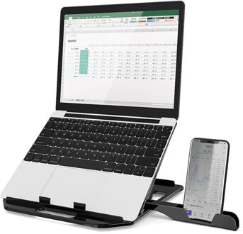Hoogte Aanpassing Laptop Stand Voor Macbook Pro Notebook Ondersteuning 360 Graden Verstelbare Tablet Holder Antislip Notebook Cooling zwart