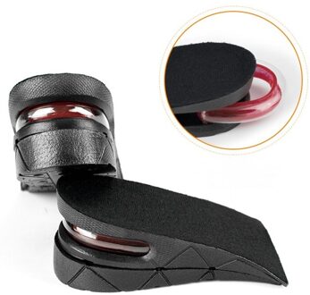 Hoogte Toename Binnenzool Verstelbare 2-Layer 5 CM Luchtkussen Onzichtbare Pads Zolen Inlegzolen inserts Voor Schoenen Mannen/ vrouwen Zwart Lift