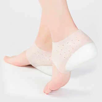 Hoogte Toename Inlegzolen Mannen Vrouw Siliconen Hiel Kussen Onzichtbare Sokken Hak Pads wit met Holes / 3cm