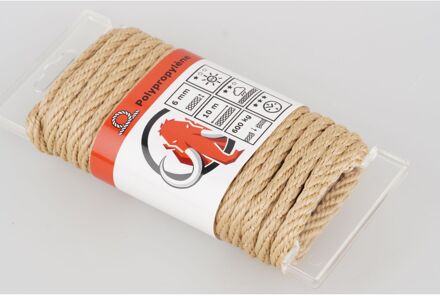 Hoogwaardig Touw Paraloc - Gedraaid Polypropyleen - Uv-bestendig - 6mm X 10m - Beige