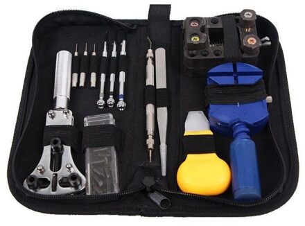 Hoogwaardige 13 Pcs Horloge Reparatie Gereedschap Kit Tool Set Horloge Band Opener Bodem Opener Horlogemakers Set Met Zwarte tas Handig