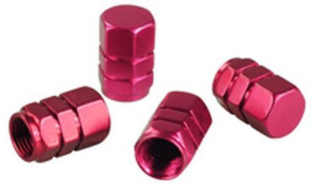 Hoogwaardige 4 x Tire Velgen Stem Air Ventieldopjes Tyre Cover Auto Vrachtwagen Bike Red ALUMINIUM