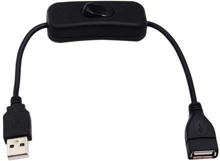 Hoogwaardige Elektronica Data Omzetten 28 Cm Usb-kabel Man-vrouw Schakelaar Op Off Kabel Toggle Led Lamp Power lijn Zwart