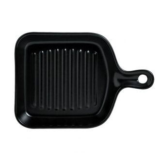 Hoogwaardige Keramische Plaat Met Handvat Voor Keuken Huishoudelijke Non-stick Warmte Isolatie Westerse Plaat Fruitschaal zwart