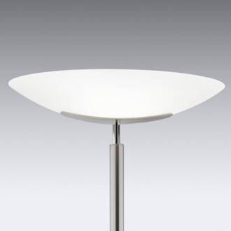 Hoogwaardige LED uplighter vloerlamp Mika in nikkel-chroom opaal