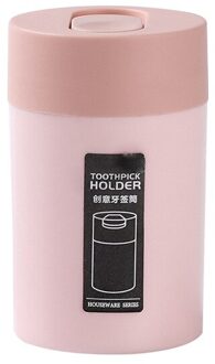 Hoogwaardige Pp Opbergdoos Creatieve Wattenstaafje Box Tandenstoker Houder Badkamer Cosmetische Organizer Desktop Decoratie roze (push en pull)