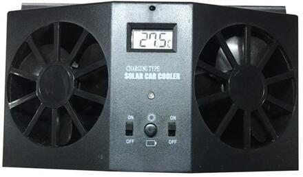 Hoogwaardige Zonne-energie Ventilator Auto Kieuwen Auto Cooler Auto Ventilator Dual-Mode Voeding Hoge-Power zwart