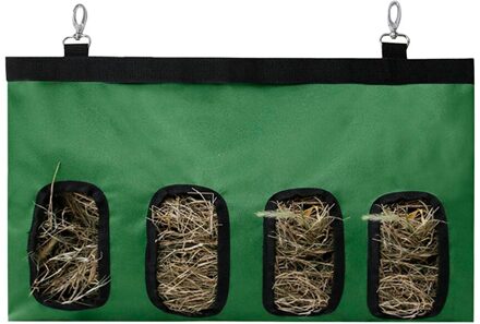 Hooi Zak Opknoping Pouch Feeder Zak Houder Met 4 Gaten Draagbare 600D Oxford Doek Kleine Dieren Levert Voeden Dispenser groen
