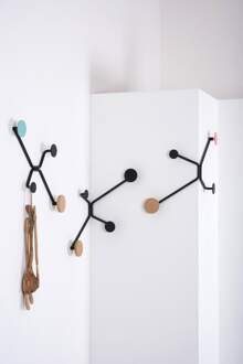 Hook coat rack inner corners - wandkapstok black Zwart