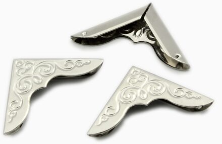 Hoomall 100 Pcs Metalen Voor Boeken Scrapbooking Album Folder Hoekbeschermers Silver Tone 32x23mm