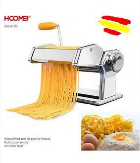 Hoomei Pasta Making Machine HM-5120 Accessoires Inclusief Lasagne En Tagliatelli Met 9 Posities Dikte Staal En Aluminium