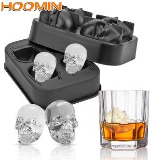 Hoomin Chocolade Mould Ice Cube Maker Schedel Vorm 3D Siliconen Mal Ijs Diy Tool Whiskey Wijn Cocktail Ice Cube