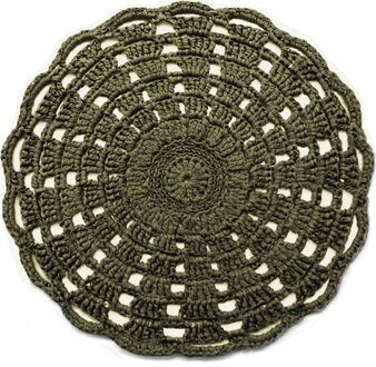 Hoooked RibbonXL mandala vloerkleed olive green