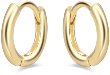 hoop-øreringe, 925 sterlingsølv ricbeorn med 18k gul guldbelagt finish Goud