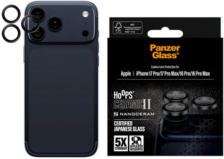 Hoops Ceramic Camera Lens Protector voor de Apple iPhone 17 Pro / 17 Pro Max Transparant