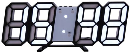 Hooqict 3D Led Digitale Usb Grote Wandklok Modern Home Woonkamer Decor Datum Temperatuur Kalender Alarm Tafel Klok
