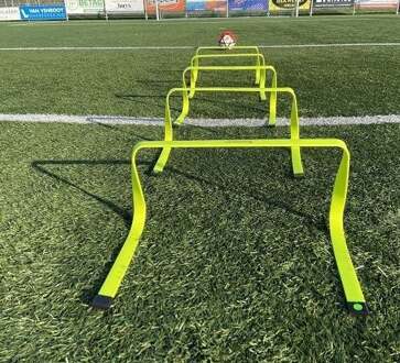 hordenset - Draagtas met 5 horden voor sport, training en voetbal - 23 cm hoogte