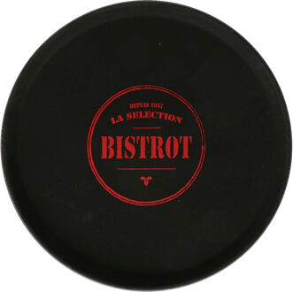 Horeca dienblad/serveerblad Bistrot - zwart - met antislip - D35 cm - Dienbladen